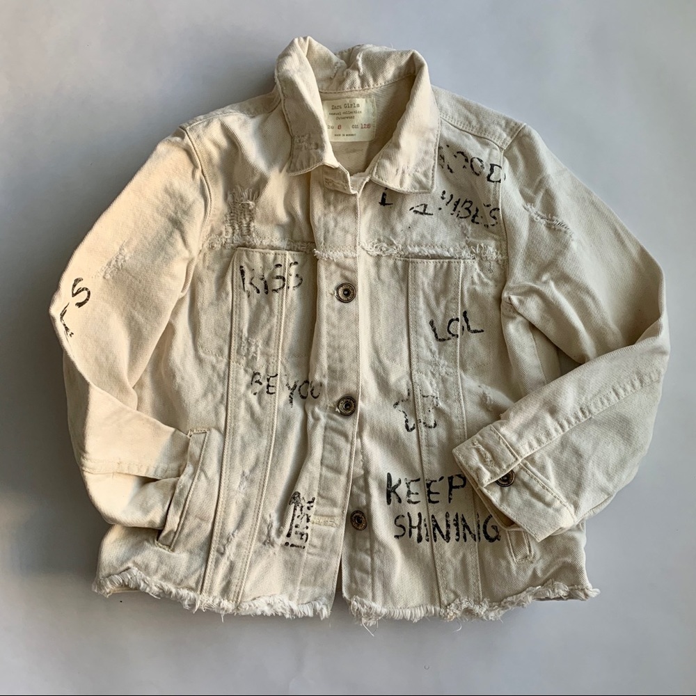Zara girls distressed jacket (size 8)
